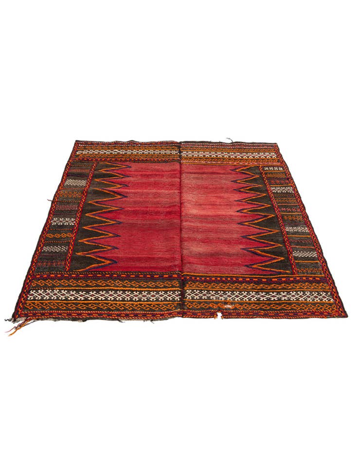 Detail image of 4' 1 x 4' 6 Hand Woven Kilim Fars Wool Square Rug