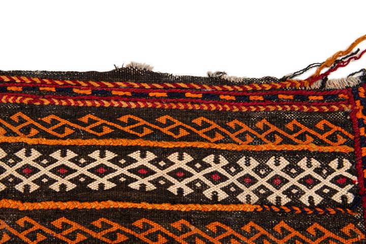 4' 1 x 4' 6 Hand Woven Kilim Fars Wool Square Rug