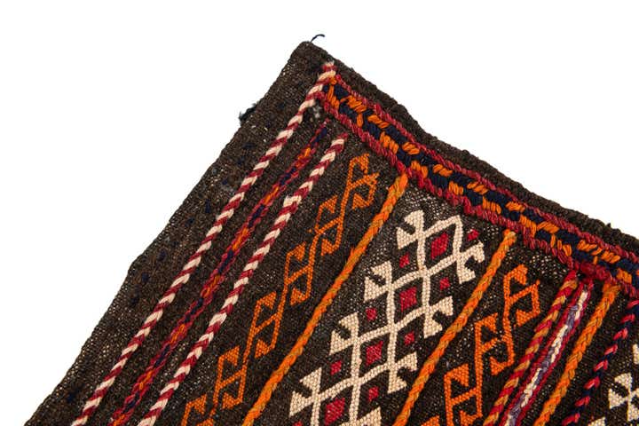 4' 1 x 4' 6 Hand Woven Kilim Fars Wool Square Rug