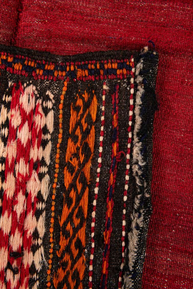 4' 1 x 4' 6 Hand Woven Kilim Fars Wool Square Rug