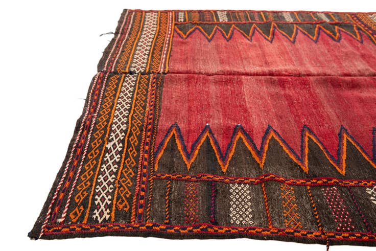 Detail image of 4' 1 x 4' 6 Hand Woven Kilim Fars Wool Square Rug