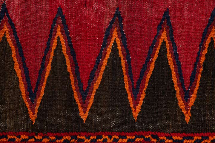 4' 1 x 4' 6 Hand Woven Kilim Fars Wool Square Rug