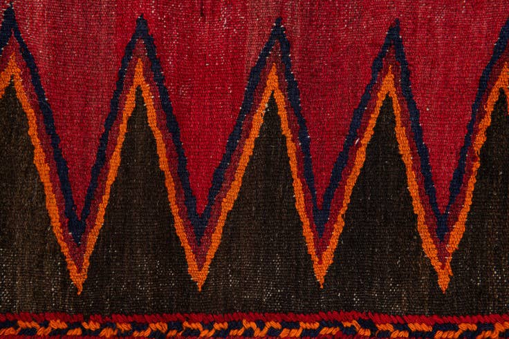 Detail image of 4' 1 x 4' 6 Hand Woven Kilim Fars Wool Square Rug