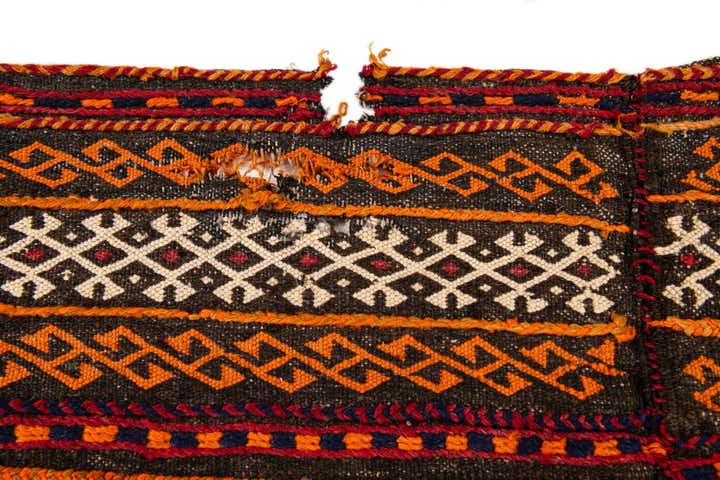 4' 1 x 4' 6 Hand Woven Kilim Fars Wool Square Rug