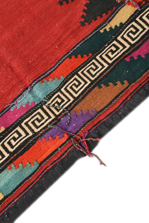 Detail image of 4' 3 x 4' 9 Hand Woven Kilim Fars Wool Square Rug