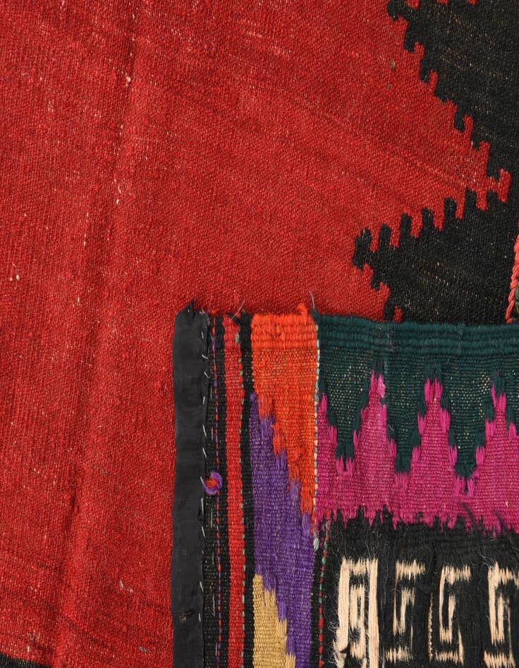 Detail image of 4' 3 x 4' 9  Hand Woven Kilim Fars Wool Square Rug