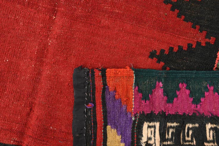 Detail image of 4' 3 x 4' 9 Hand Woven Kilim Fars Wool Square Rug
