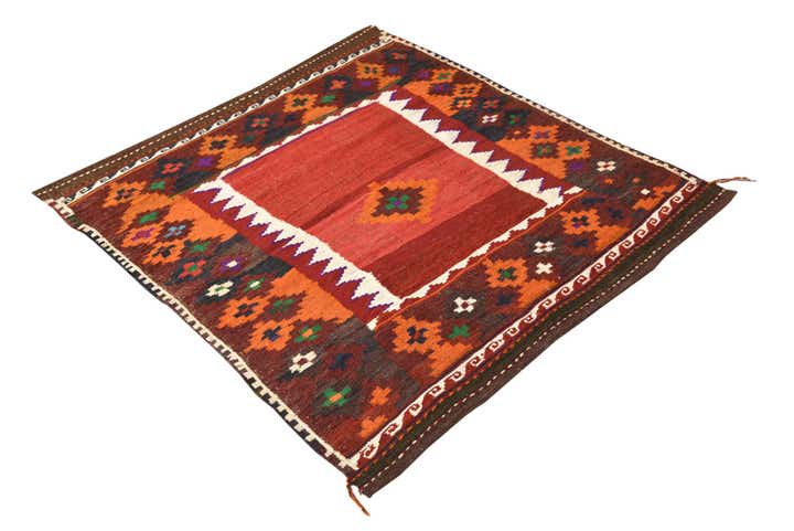 110cm x 130cm Hand Woven Kilim Fars Wool Square Rug