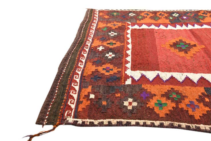 Detail image of 110cm x 130cm Hand Woven Kilim Fars Wool Square Rug