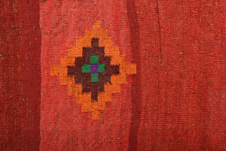 110cm x 130cm Hand Woven Kilim Fars Wool Square Rug