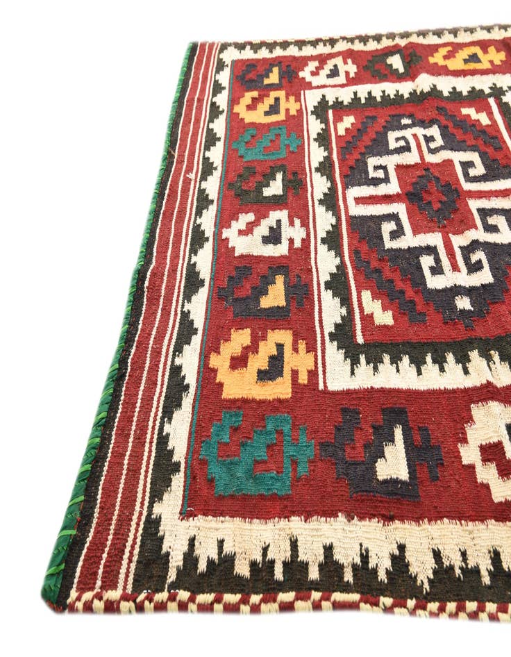 Detail image of 3' 9 x 4' 1  Hand Woven Kilim Fars Wool Square Rug