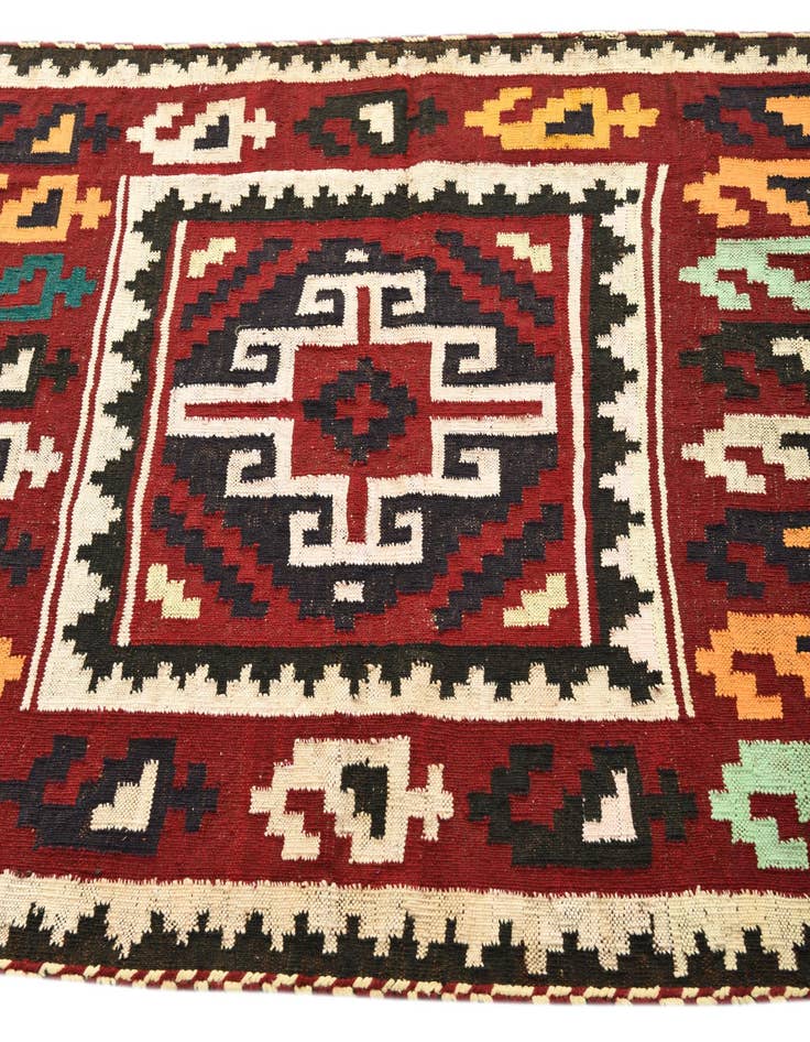 Detail image of 3' 9 x 4' 1  Hand Woven Kilim Fars Wool Square Rug