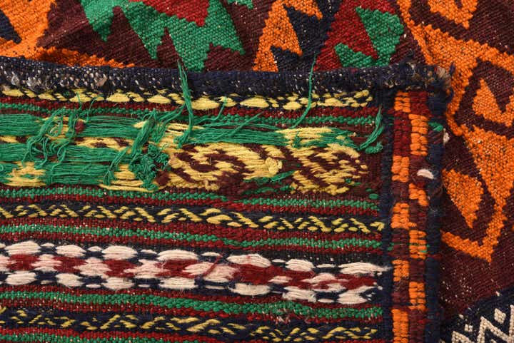 4' x 4' 3 Hand Woven Kilim Fars Wool Square Rug