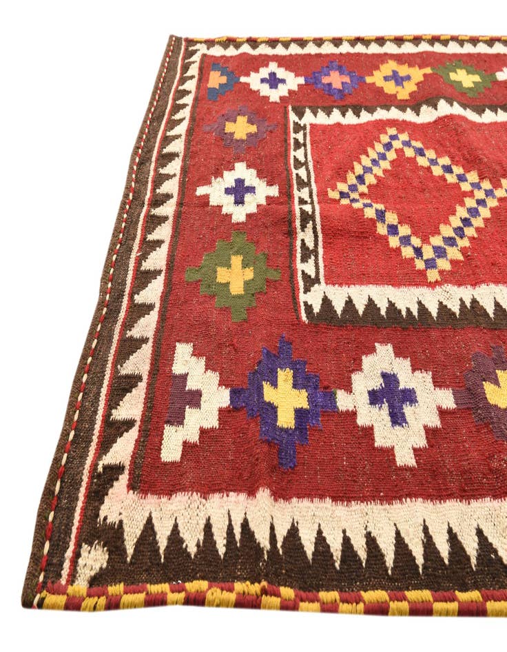 Detail image of 4' 2 x 4' 10  Hand Woven Kilim Fars Wool Square Rug