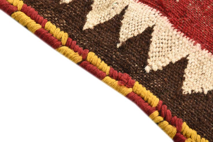 Detail image of 4' 2 x 4' 10 Hand Woven Kilim Fars Wool Square Rug