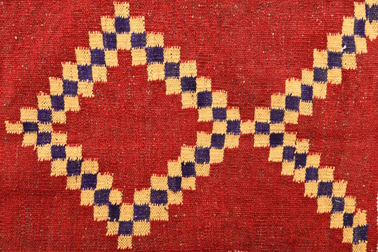 Detail image of 4' 2 x 4' 10 Hand Woven Kilim Fars Wool Square Rug