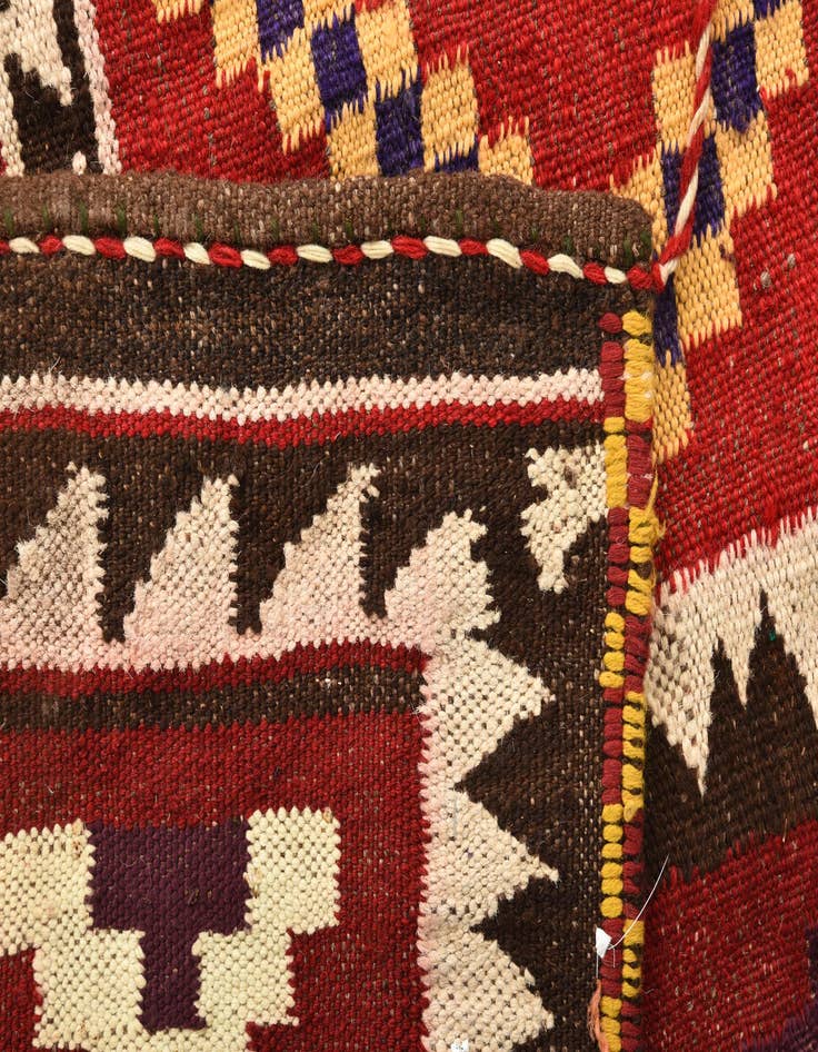 Detail image of 4' 2 x 4' 10  Hand Woven Kilim Fars Wool Square Rug