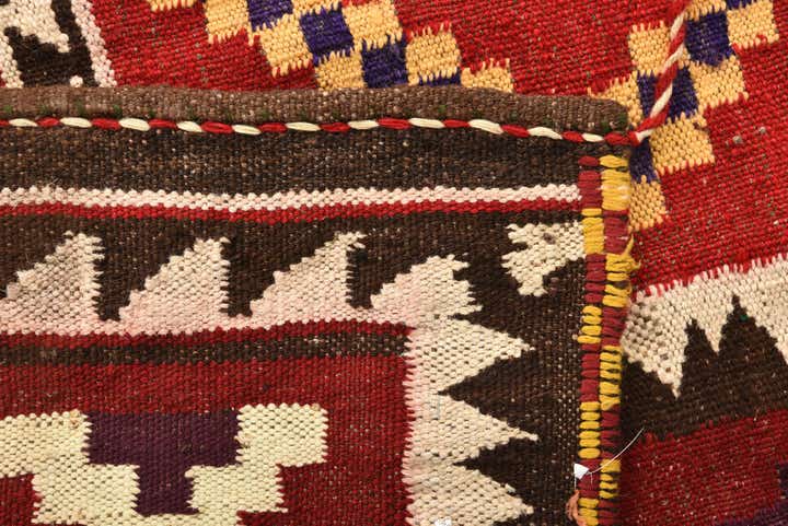 4' 2 x 4' 10 Hand Woven Kilim Fars Wool Square Rug