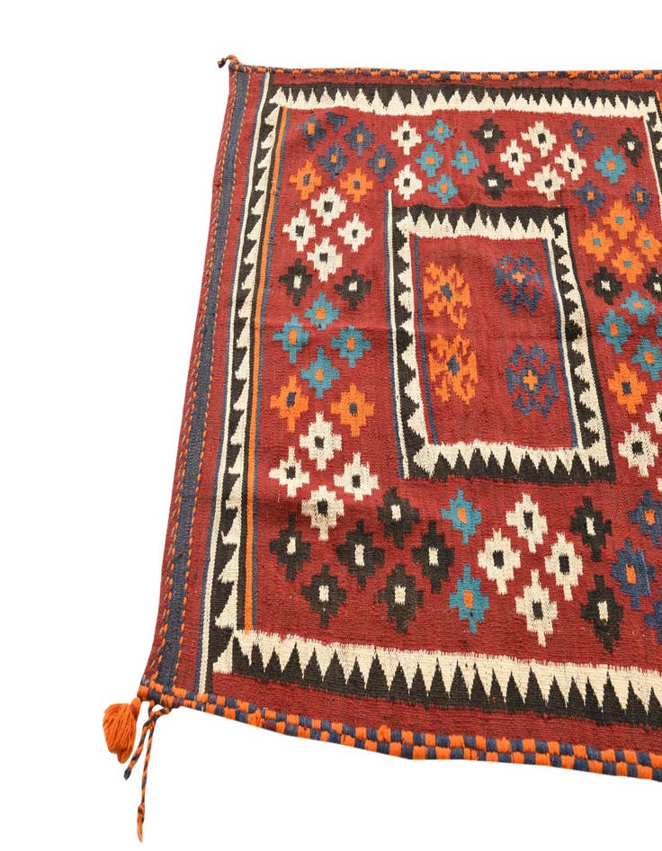 Detail image of 3' 9 x 4' 2  Hand Woven Kilim Fars Wool Square Rug