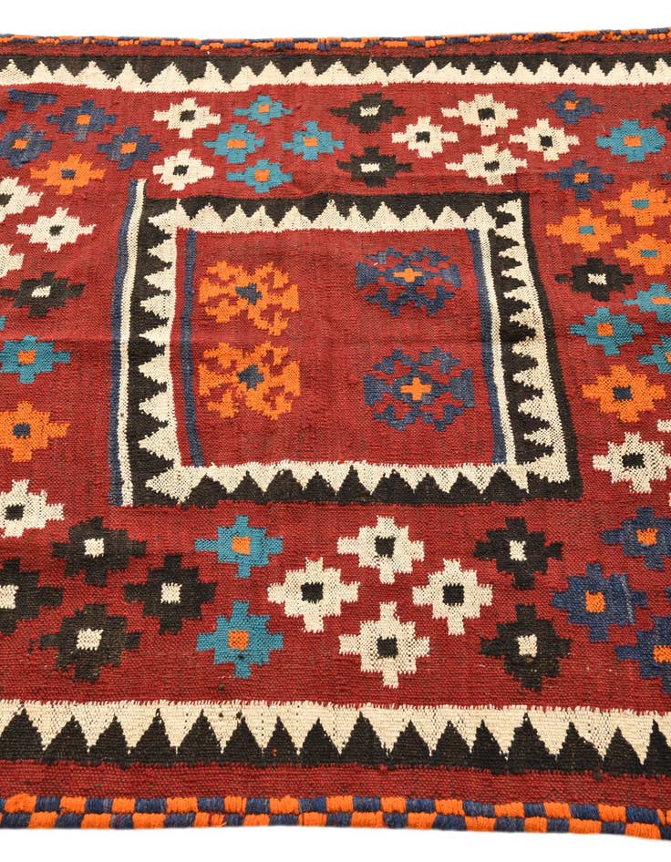 Detail image of 3' 9 x 4' 2  Hand Woven Kilim Fars Wool Square Rug