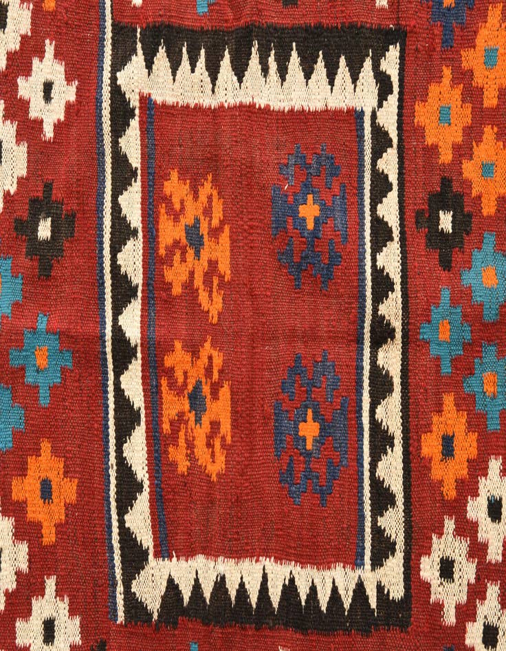 Detail image of 3' 9 x 4' 2  Hand Woven Kilim Fars Wool Square Rug