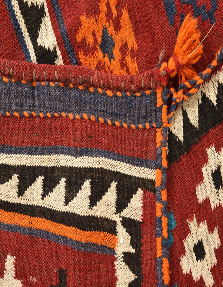 Detail image of 3' 9 x 4' 2  Hand Woven Kilim Fars Wool Square Rug