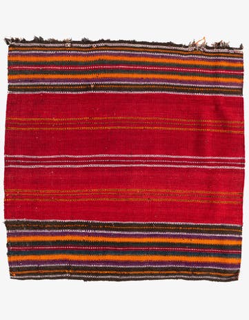 4' x 4' Hand Woven Kilim Fars Wool Square Rug