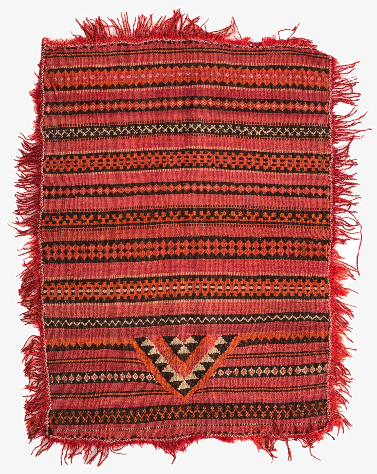 4' 2 x 4' 3  Hand Woven Kilim Fars Wool Square Rug