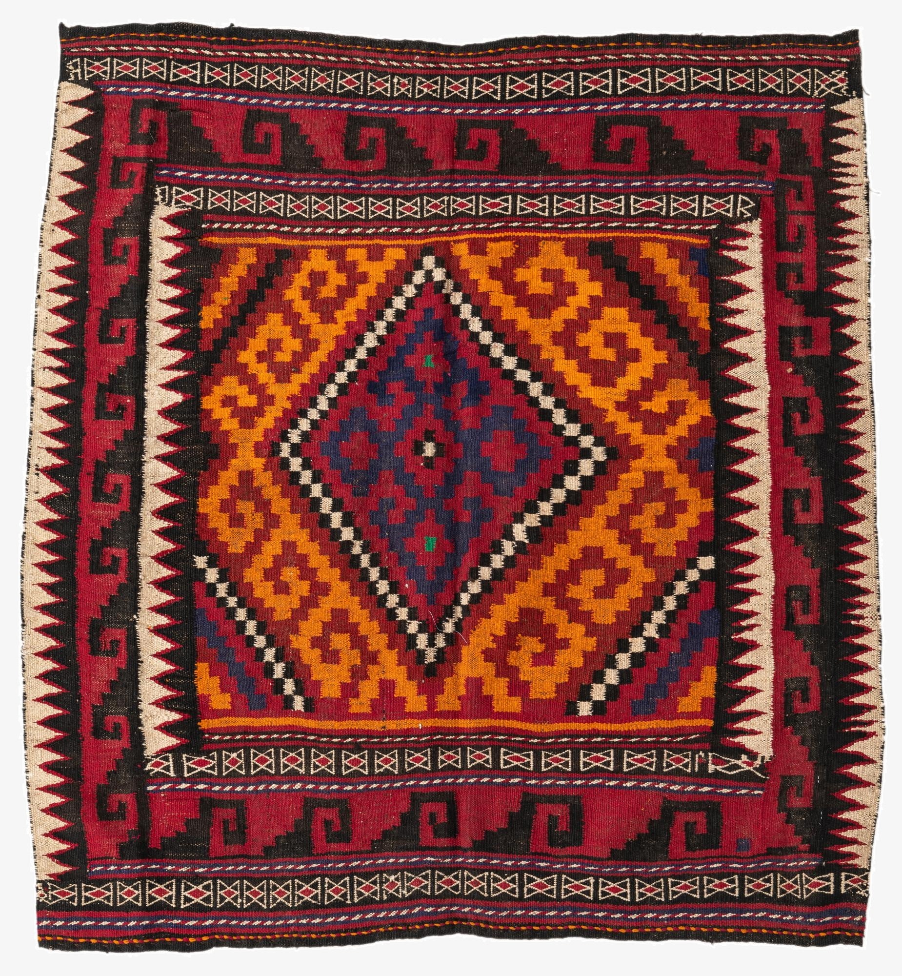 4' 4 x 4' 6  Hand Woven Kilim Fars Wool Square Rug