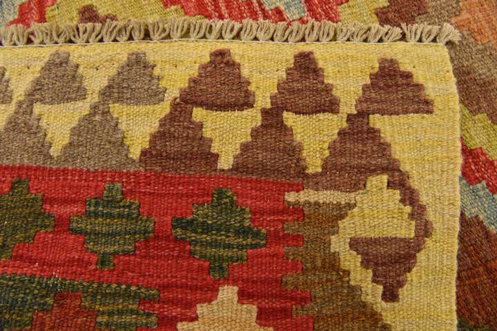 3' 1 x 3' 6 Hand Woven Kilim Maymana Wool Square Rug