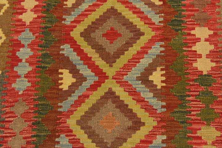 3' 1 x 3' 6 Hand Woven Kilim Maymana Wool Square Rug