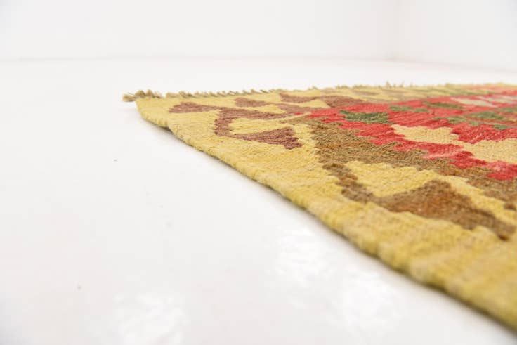 Detail image of 3' 1 x 3' 6 Hand Woven Kilim Maymana Wool Square Rug