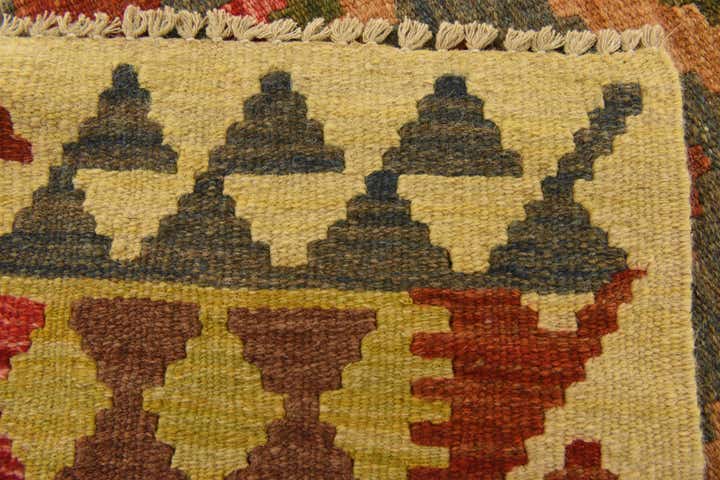 3' 2 x 3' 9 Hand Woven Kilim Maymana Wool Square Rug