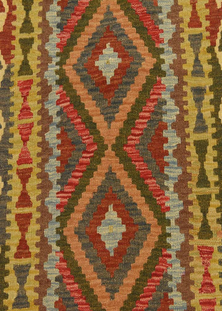3' 2 x 3' 9 Hand Woven Kilim Maymana Wool Square Rug