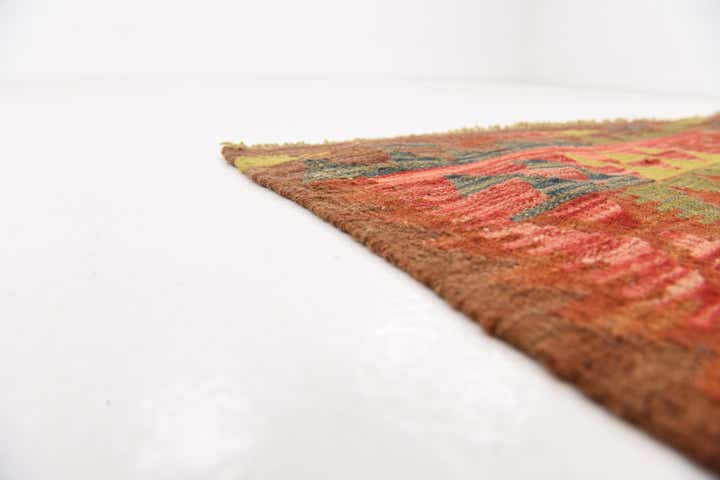 3' 3 x 3' 4 Hand Woven Kilim Maymana Wool Square Rug
