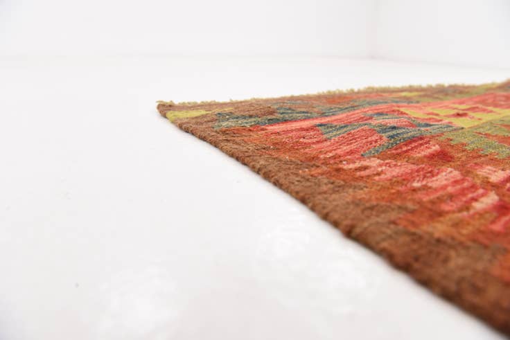 Detail image of 3' 3 x 3' 4 Hand Woven Kilim Maymana Wool Square Rug