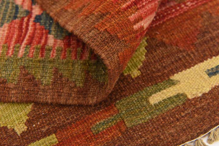 3' 3 x 3' 4 Hand Woven Kilim Maymana Wool Square Rug