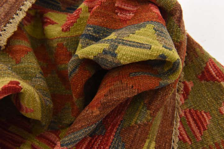 3' 3 x 3' 4 Hand Woven Kilim Maymana Wool Square Rug