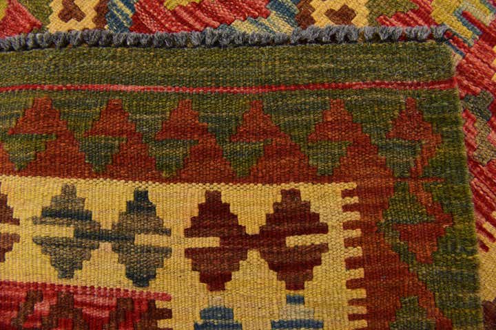 3' 2 x 3' 8 Hand Woven Kilim Maymana Wool Square Rug
