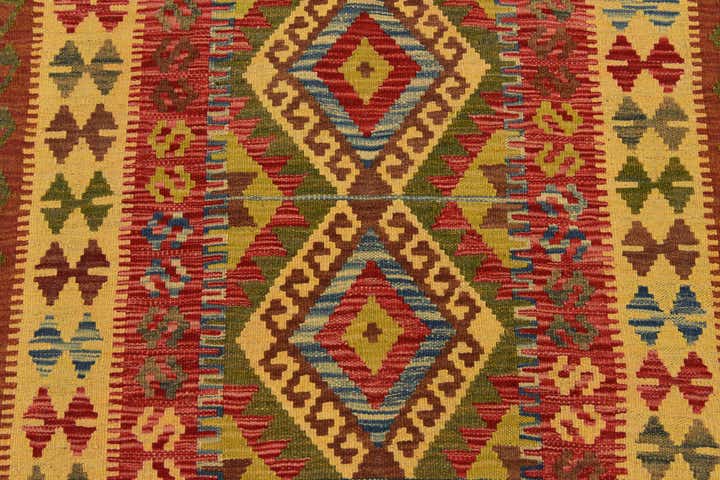 3' 2 x 3' 8 Hand Woven Kilim Maymana Wool Square Rug