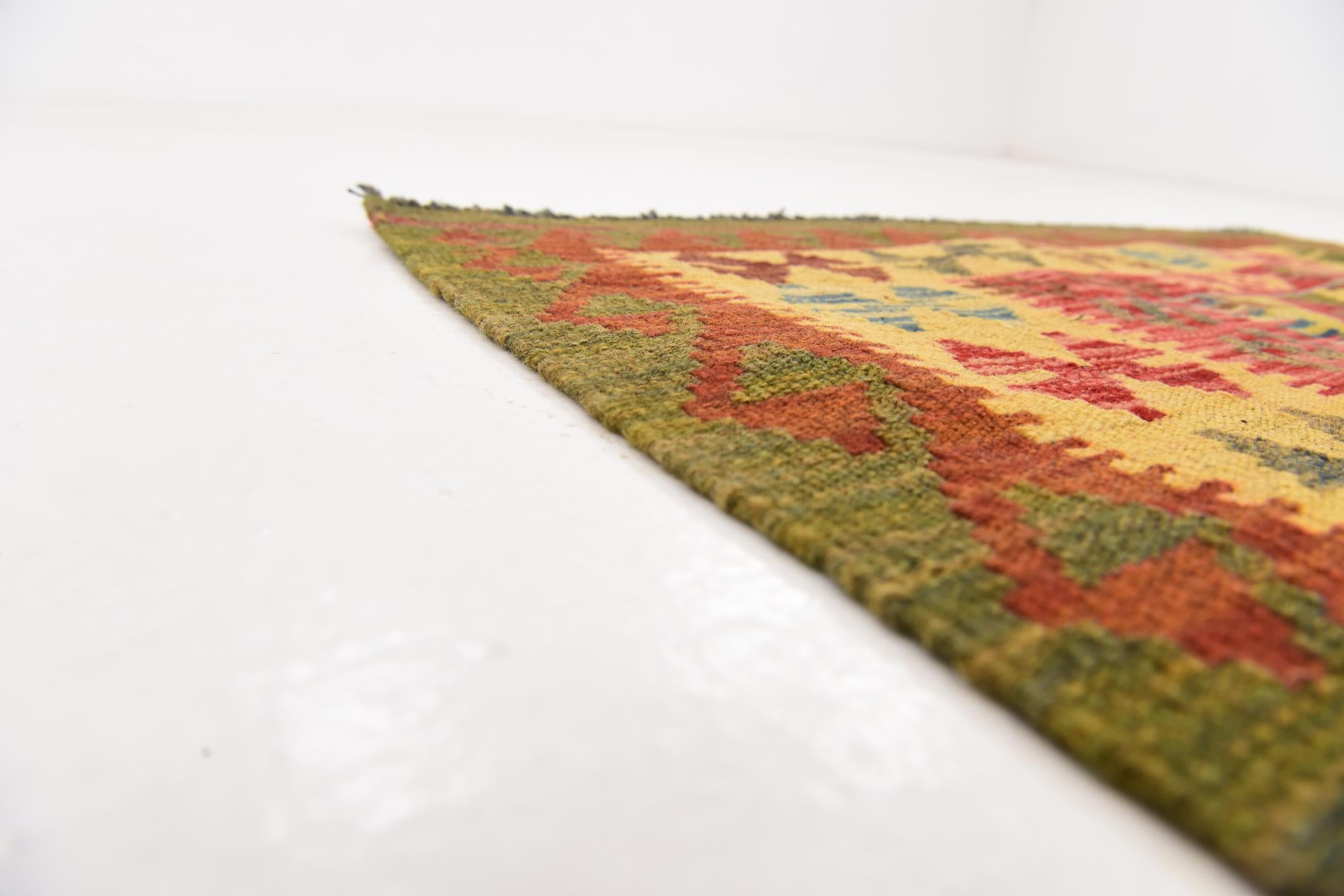 3' 2 x 3' 8 Hand Woven Kilim Maymana Wool Square Rug
