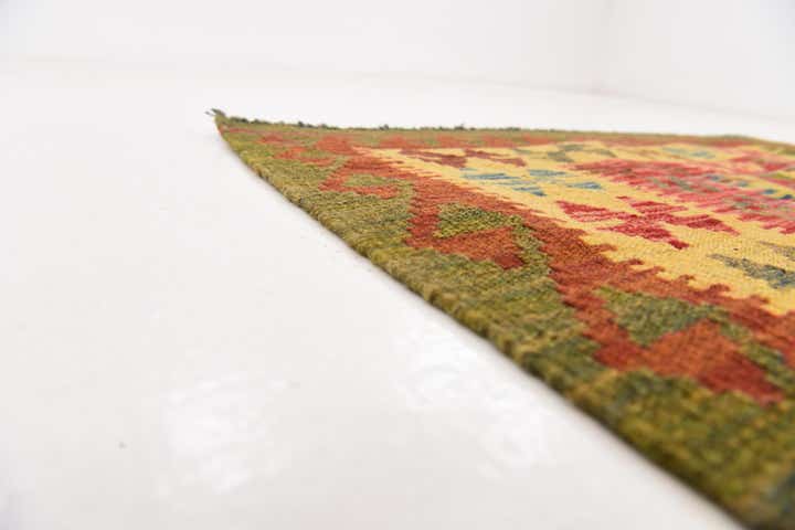 3' 2 x 3' 8 Hand Woven Kilim Maymana Wool Square Rug