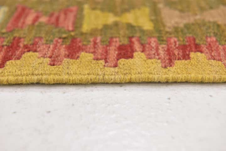 3' x 3' 9 Hand Woven Kilim Maymana Wool Square Rug