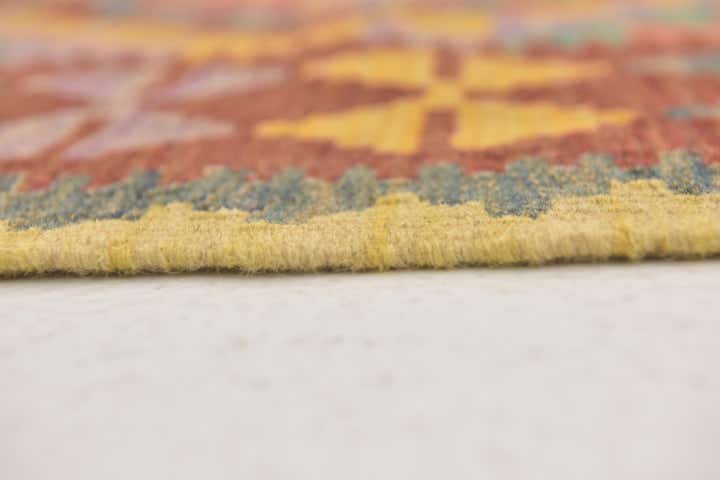 3' 2 x 3' 6 Hand Woven Kilim Maymana Wool Square Rug