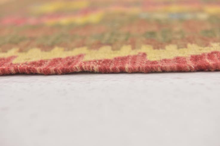 Detail image of 3' 2 x 3' 10 Hand Woven Kilim Maymana Wool Square Rug