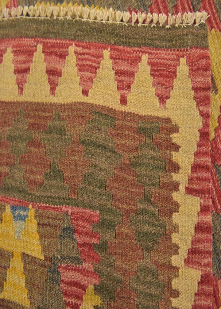 3' 2 x 3' 10 Hand Woven Kilim Maymana Wool Square Rug