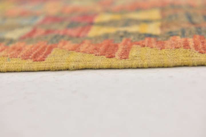 3' 2 x 3' 5 Hand Woven Kilim Maymana Wool Square Rug