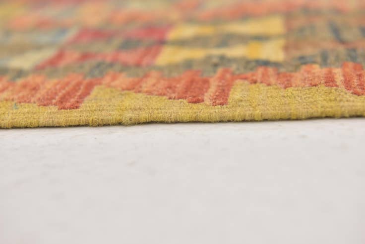 Detail image of 3' 2 x 3' 5 Hand Woven Kilim Maymana Wool Square Rug