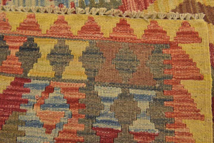 3' 2 x 3' 5 Hand Woven Kilim Maymana Wool Square Rug
