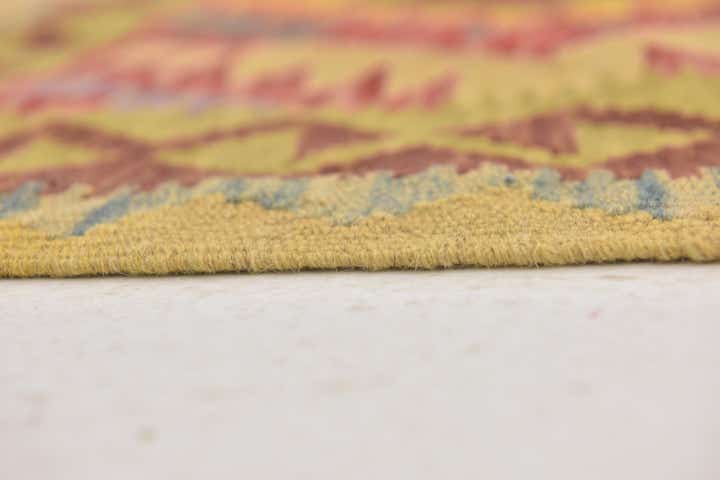3' 3 x 3' 6 Hand Woven Kilim Maymana Wool Square Rug